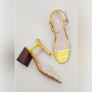 MISS L FIRE Vinyl Metallic-Block Heels